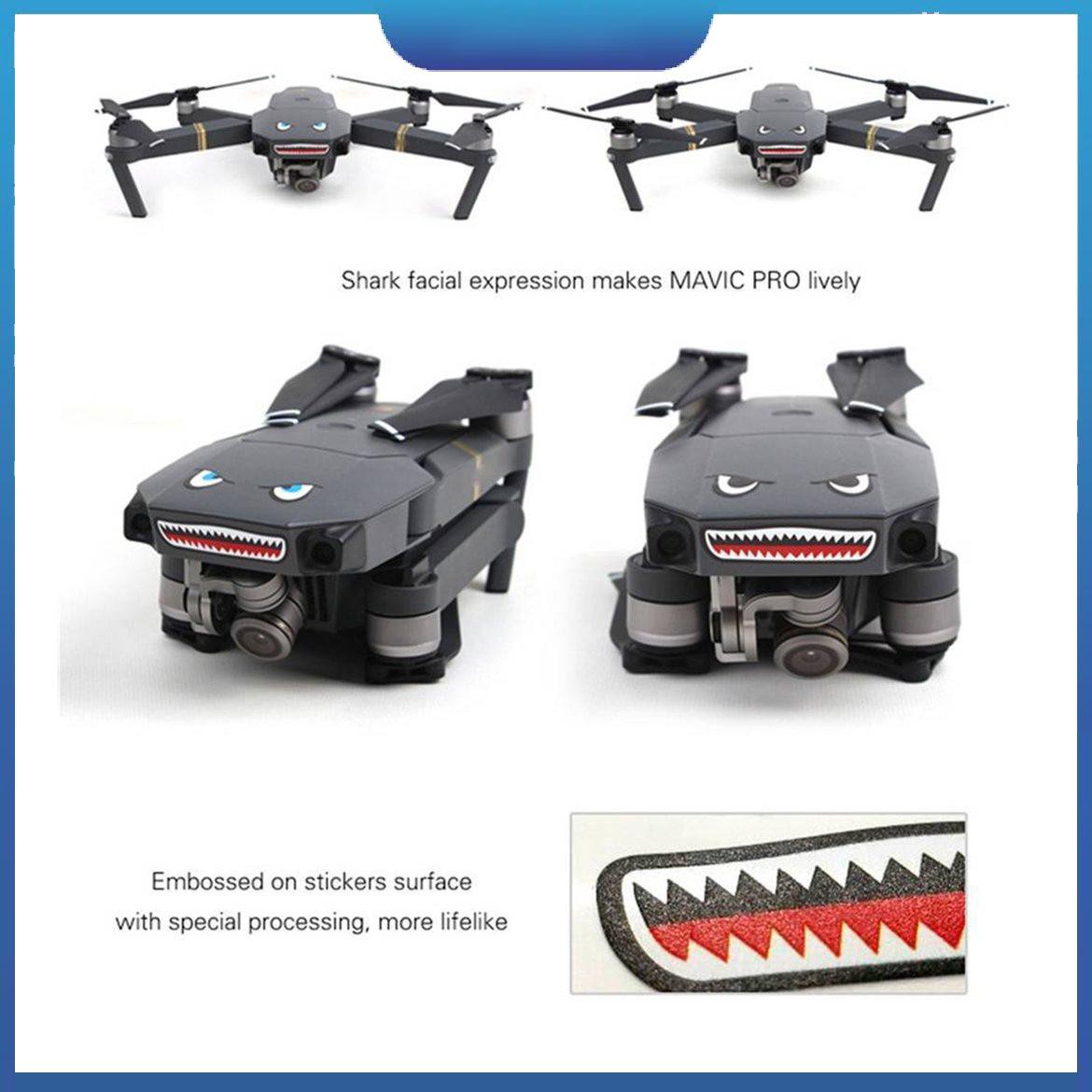 Miếng dán trang trí máy bay điều khiển từ xa hình cá mập độc đáo cho Dji Mavic Pro Spark Drone 2- 9