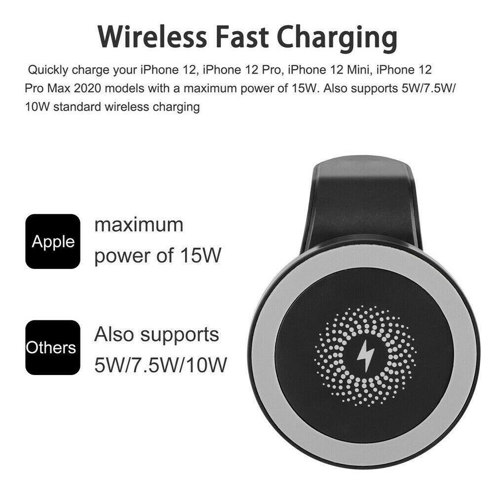 [Sạc nhanh ] Giá Đỡ Sạc Không Dây Cho Magsafe Series iPhone 13 12 Pro Max Mini 10W Giá Đỡ Điện Thoại Sạc Xe Hơi Nhanh