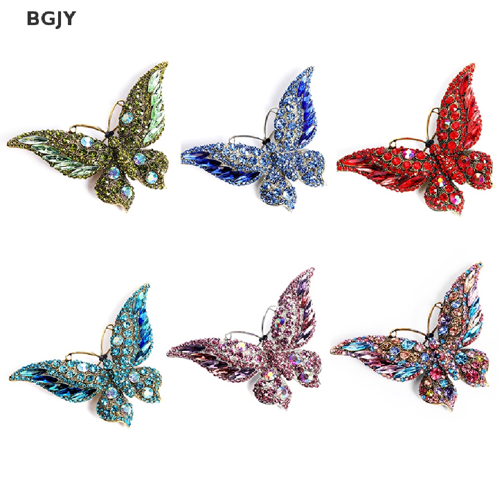 BGJY Butterfly Brooch Luxury Crystal Pin For Women Party Banquet Rhinestone Pins NEW