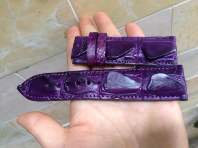 Dây Đồng Hồ Da Cá Sấu Gai Đuôi Size 20-22-24