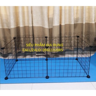 chuồng nuôi chó mèo lắp ghép 6 miếng lưới sắt sơn tĩnh điện 35*35cm