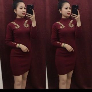 Váy Len body đính đá