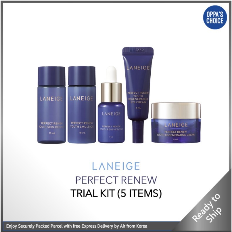 SET sản phẩm chăm sóc da LANEIGE PERFECT RENEW TRIAL KIT (5 Items)