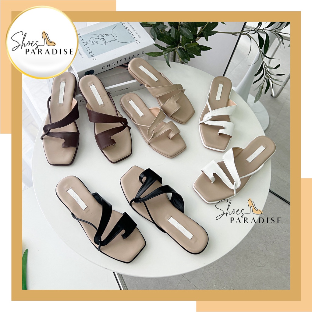 Dép nữ đẹp kiểu đế bệt xỏ ngón cute thời trang SHOES PARADISE D017