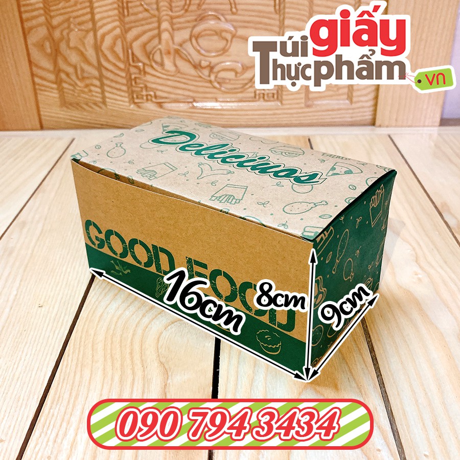 250 Hộp Thức Ăn Nhanh (Kraft - in sẵn)