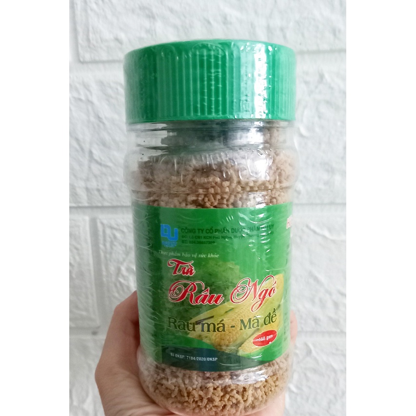 Trà dâu ngô, rau má, mã đề lọ 150g ( Đại Uy). Bột pha nước uống giúp thanh nhiệt, mát gan, lợi tiểu