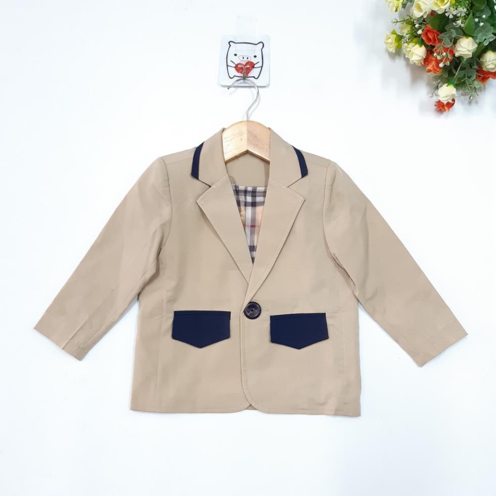 DG49-AKT-02- Áo khoác vest bé trai, nhiều màu khác nhau, chất kate 2 lớp dày dặn, made in Việt Nam