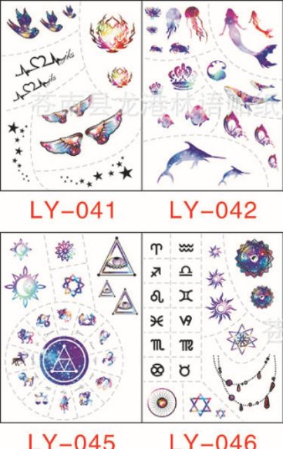 Set 190 hình xăm dán tatto