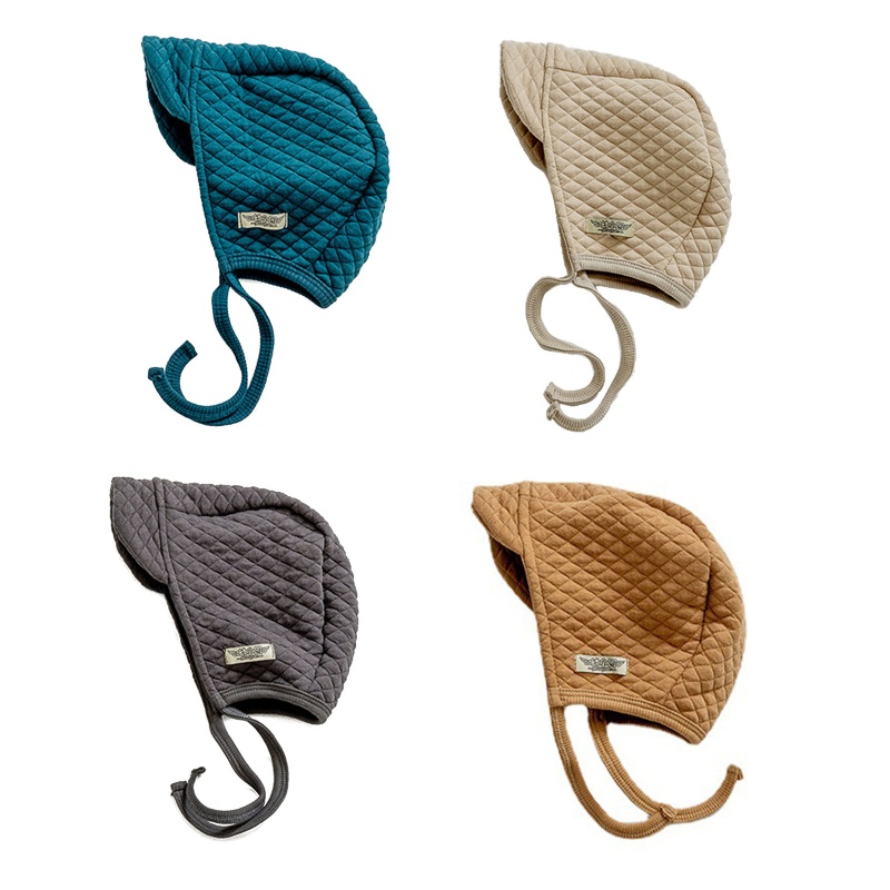 Mũ Bonnet Cotton Thoáng Khí Thoải Mái Có Dây Đeo Cho Bé Gái 6-36 Tháng Tuổi