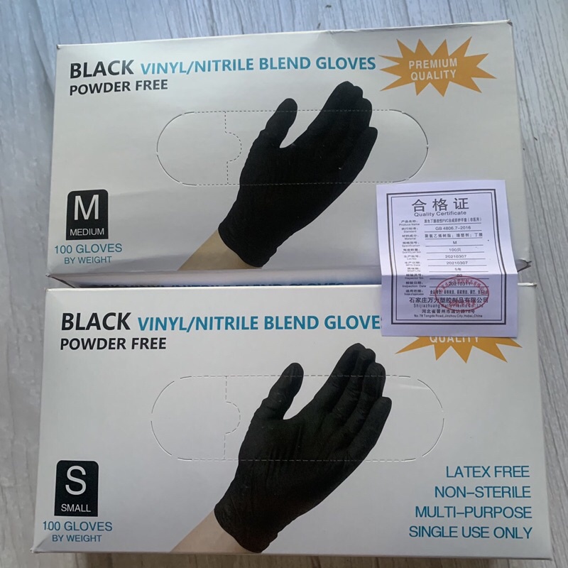 Găng Tay Đen Y Tế Không Bột Hộp 100 Chiếc , Găng Tay Cao Su Phun Xăm Spa Salon Tóc Thẩm Mỹ Viện