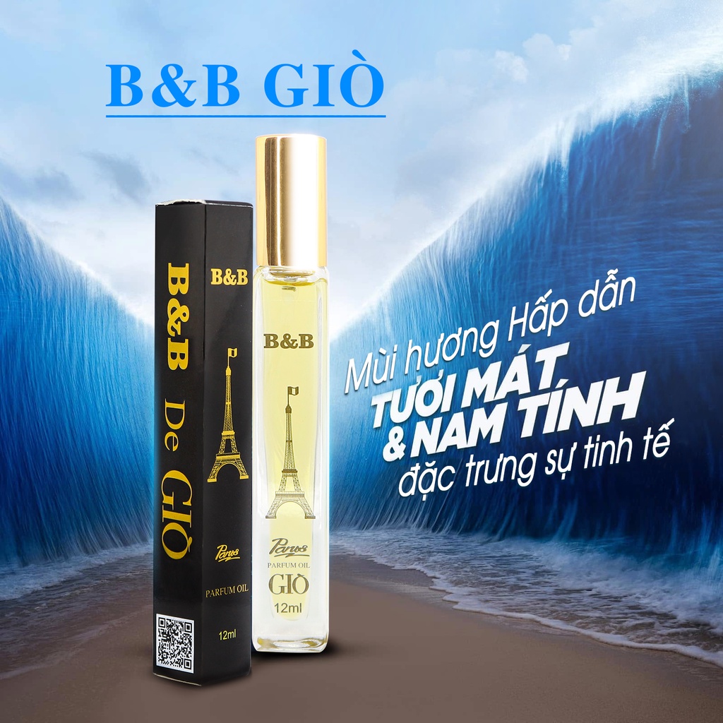 Tinh dầu nước hoa nam B&amp;B de Giò EDP 12 ml lưu hương lâu tinh tế phong cách Pháp