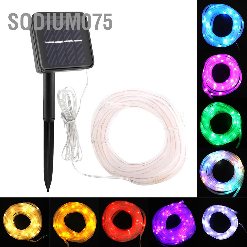 Sodium075 Sodium075 10M LED năng lượng mặt trời bằng Đèn ống không thấm nước Dây đèn để trang trí sân vườn