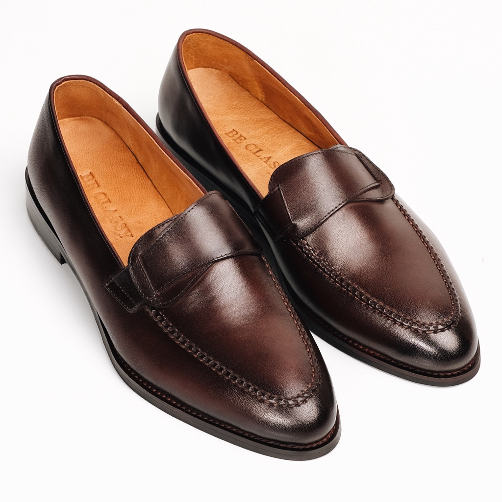 Giày Tây Cao Cấp THE GENTS LOAFER - Da Bò Ý Lót Trong Da Bò Mộc - Thương hiệu Be Classy