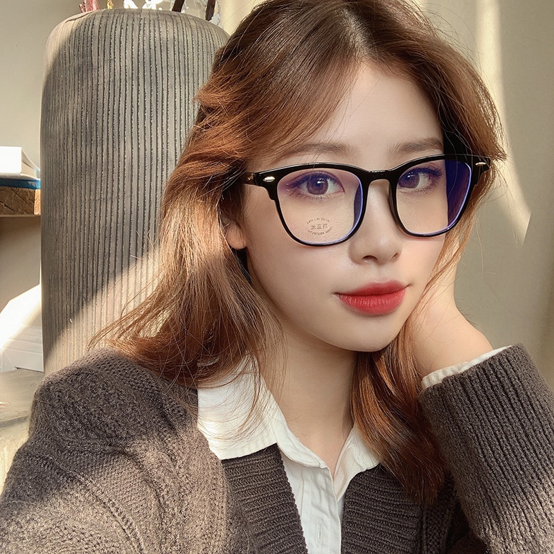 Gọng kính cận thời trang nữ nam dáng vuông nhựa dẻo phong cách Hàn Quốc chống tia bức xạ và ánh sáng xanh đẹp giá rẻ 012
