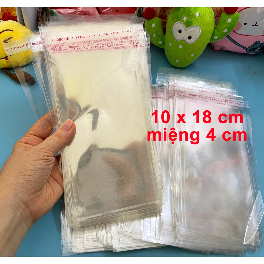 Túi bóng kính trong suốt dán miệng