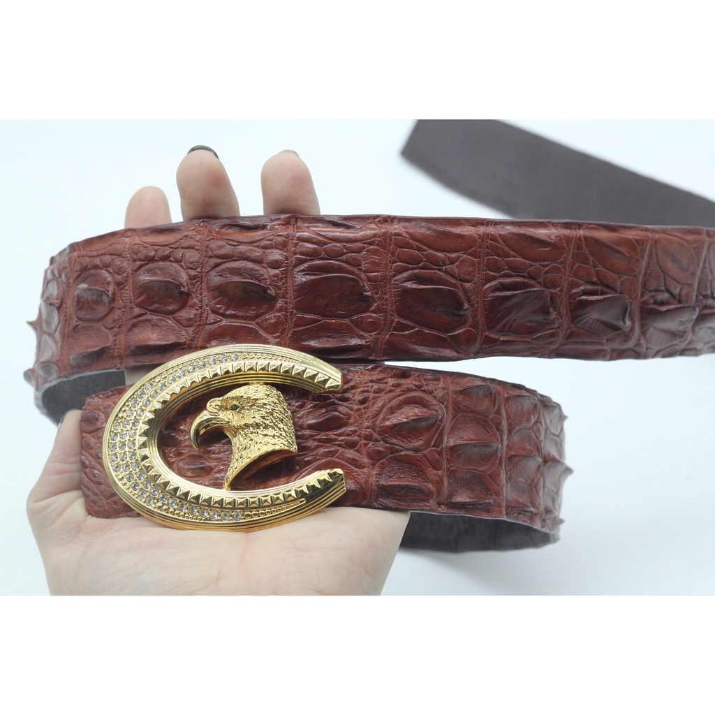 DÂY LƯNG DA CÁ SÁU BẢN LIỀN 3,8CM KHÔNG NỐI, THẮT LƯNG GAI CÁ SẤU+KHÓA CAO CẤP. BH 12THANGS