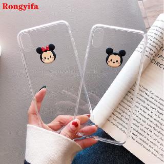 Samsung Galaxy Note 10+ 10 Plus 9 8 5 J7 J5 J2 Grand Prime Phone Case Mickey Minnie Cartoon Cute Transparent Clear Soft TPU Case Cover