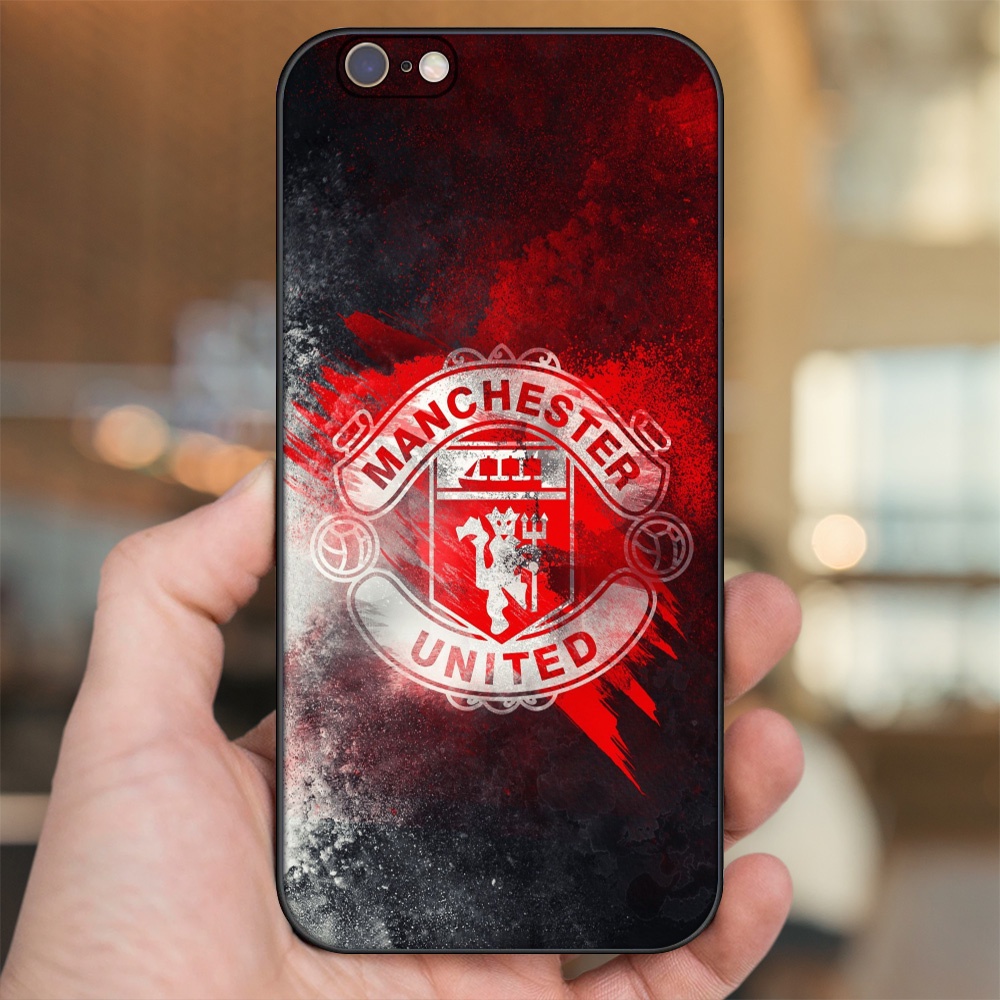 Ốp lưng iPhone 6, 6s dẻo đen cạnh vuông in hình MU Manchester United