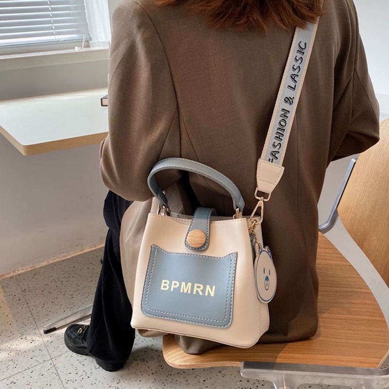 Túi xô messenger IELGY in chữ dây rộng cổ điển