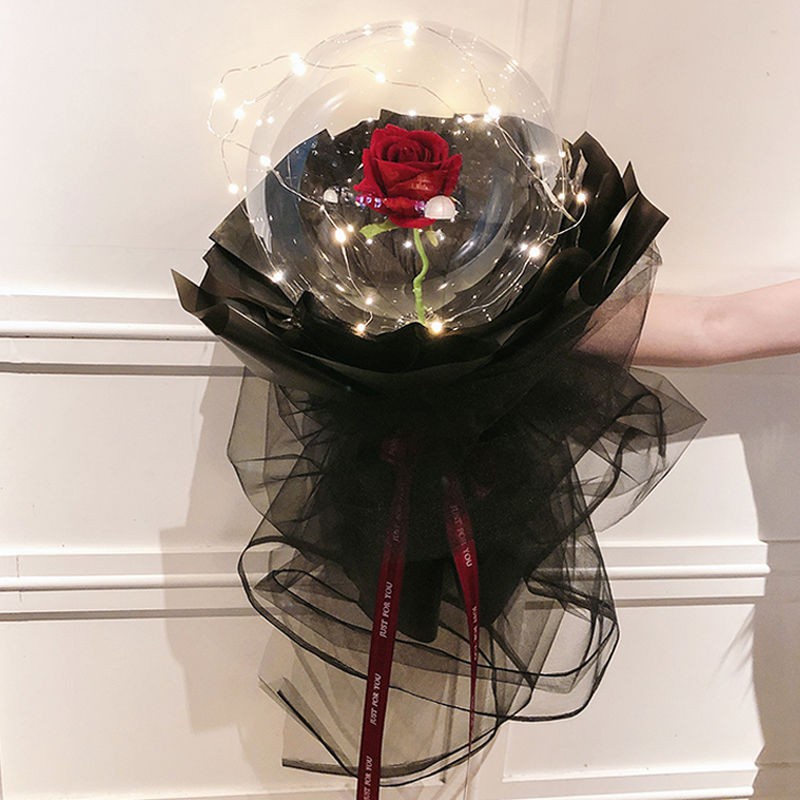 Bóng Bơm Hơi Hình Hoa Hồng Bobo Trong Suốt Trang Trí Tiệc Cưới/Sinh Nhật/Valentine