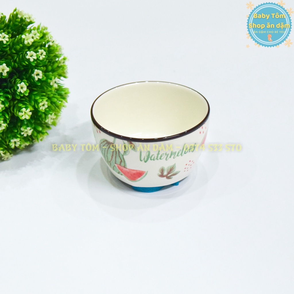 Bát ăn dặm, bát cơm họa tiết hoa cúc, quả nhiệt đới cho bé yêu, NPP Baby Tôm