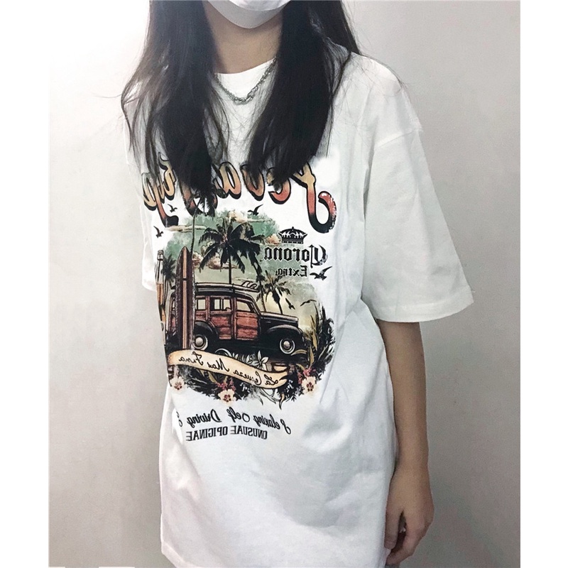 Áo Thun Tay Ngắn Dáng Rộng Thiết Kế Mới Thời Trang Mùa Hè Theo Phong Cách Vintage Dành Cho Nữ