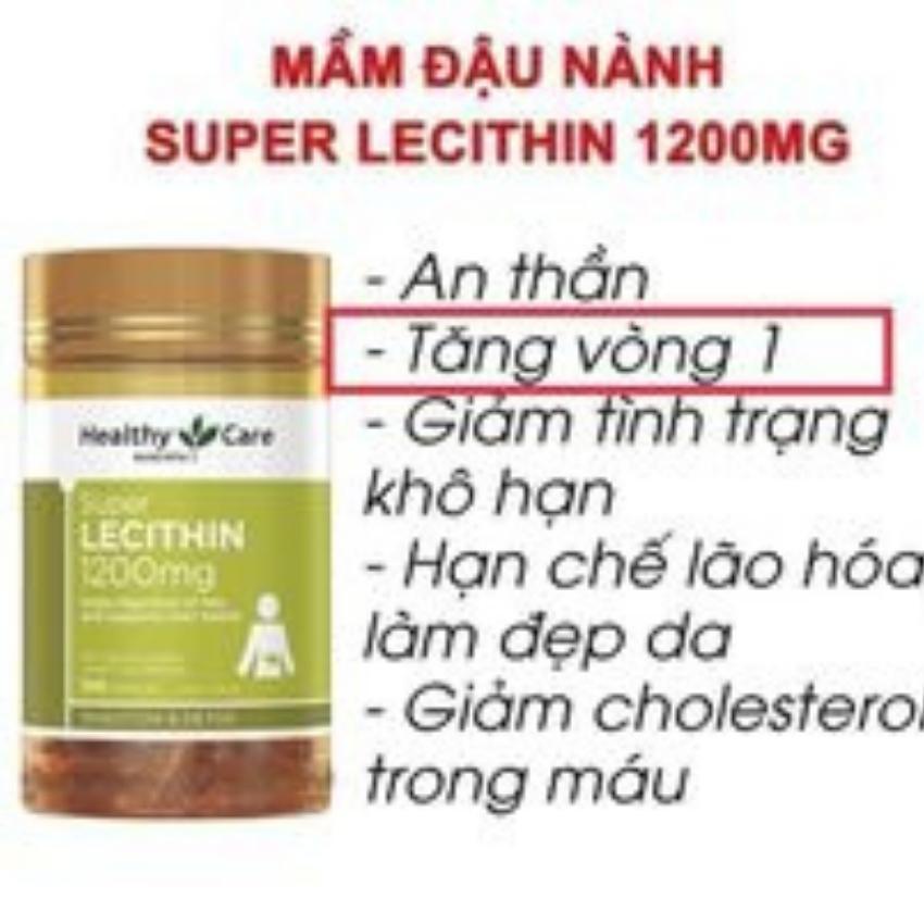 Mầm Úc Đậu Nành Tăng Vòng 1 Healthy Care Super Lecithin 1200mg Đào Thải Độc Tố Gan Cân Bằng Nội Tiết Tố