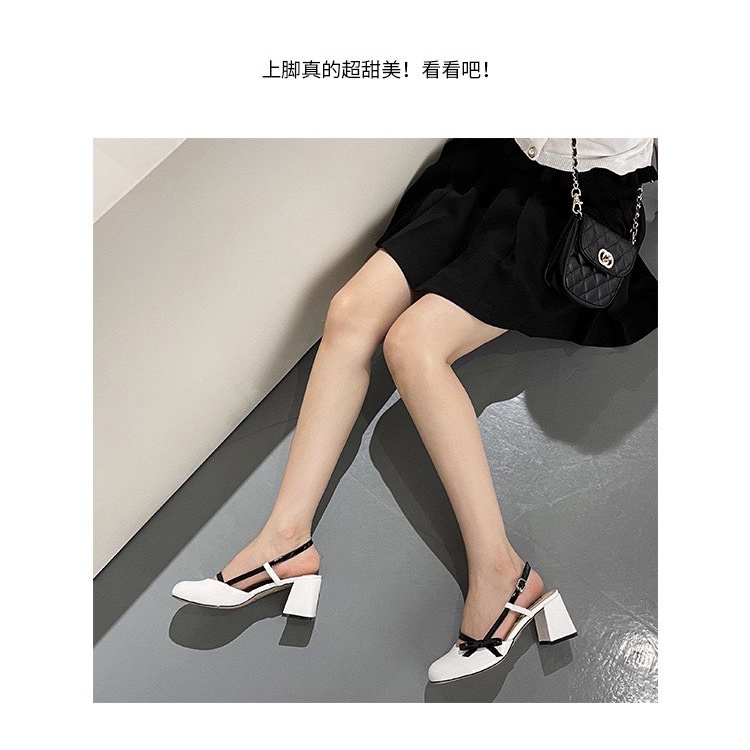 Sandal cao gót Miu Miu nơ nhỏ gót vuông 7p