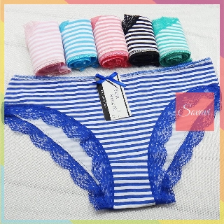 Quần lót kẻ sọc phối chân ren cao cấp QL060