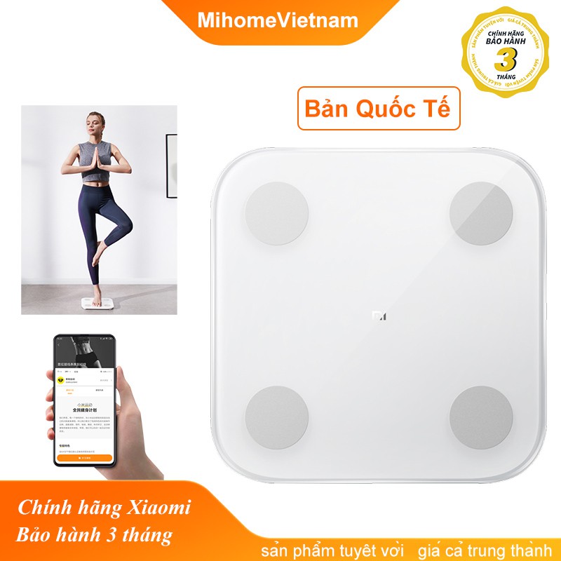 Cân Thông Minh Xiaomi Body Fat Scale 2 - Phiên Bản Quốc Tế , Kết Nối App Thông Mình