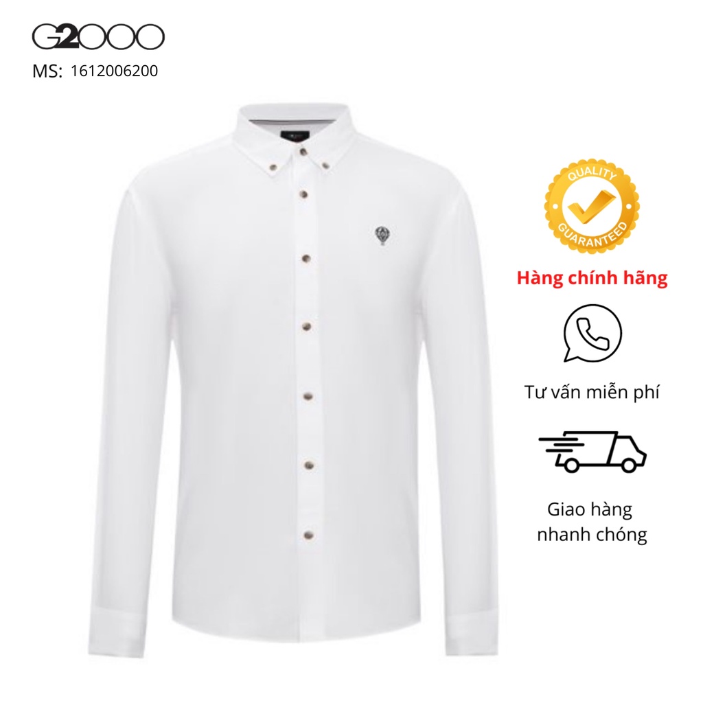 Áo Sơ Mi Nam G2000 (16120062-00/44/65) Tay Dài 3 Màu Trắng/ Xanh Lá / Xanh Biển