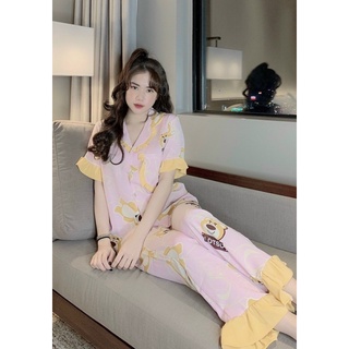 Pijama tay ngắn viền bèo