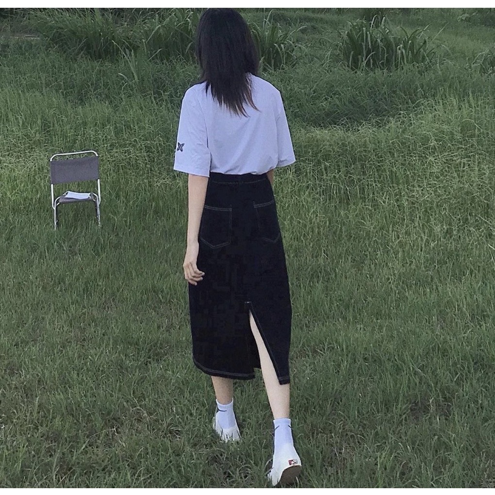 Chân Váy KAKI CHỈ NỔI và TÚI HỘP Nữ  1hitshop