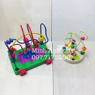 Đồ chơi gỗ xe luồn hạt loại to