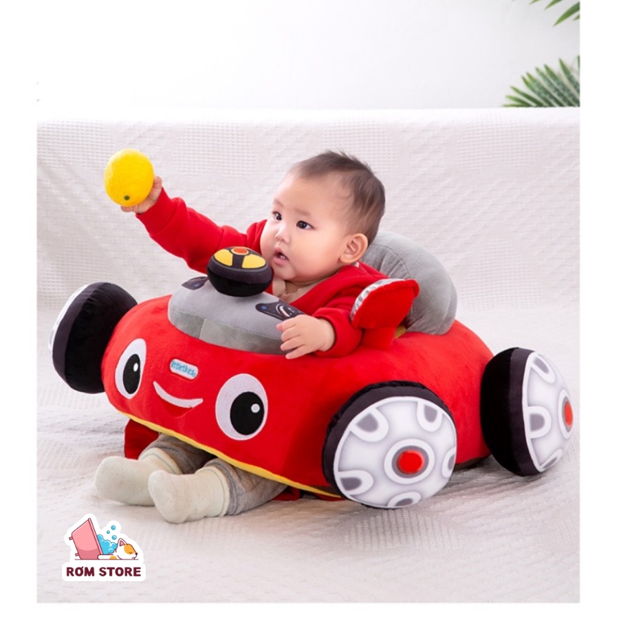 Ghế bông tập ngồi, ăn dặm cho bé trên 3 tháng tuổi, hình oto dễ thương nhồi bông cao cấp Rơm Store, có 4 màu lựa chọn