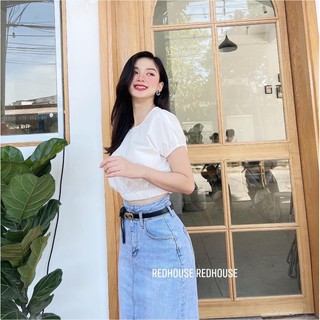 Áo sơ mi trắng, áo dáng croptop chun tay và chun eo