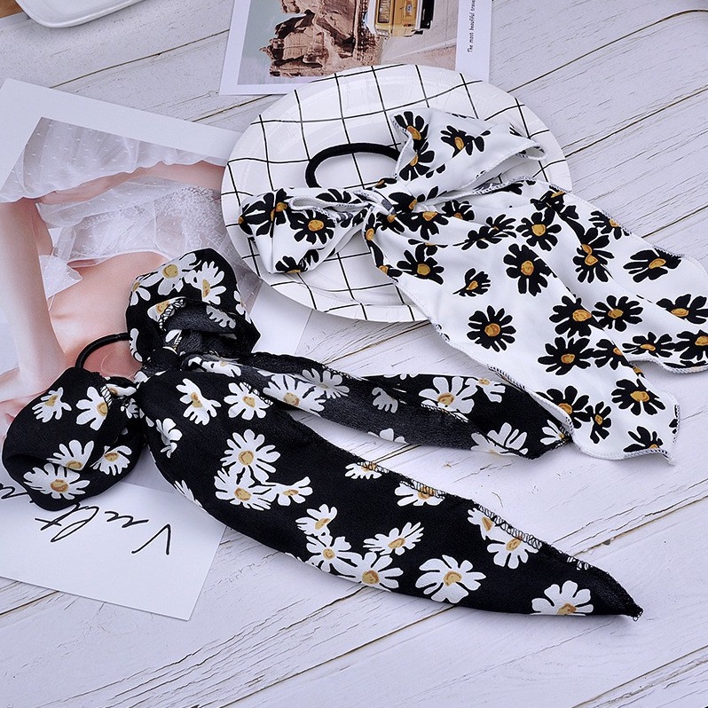 Buộc tóc nơ hoa cúc hàn quốc cột tóc nữ dễ thương