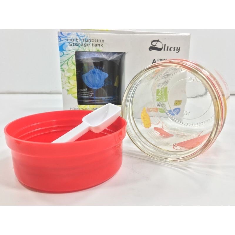 Bộ đôi Lọ Đựng Gia Vị Thuỷ Tinh Cao Cấp Có Nắp Đậy Và Thìa
