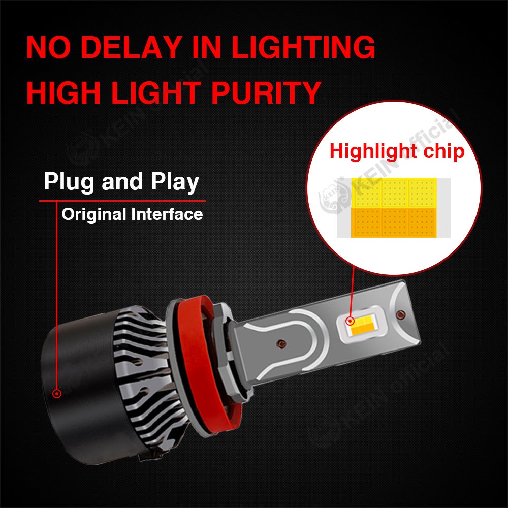 Đèn Pha LED H4 H11 H1 Ed H7 H3 H8 H9 9005 9006 HB3 HB4 9012 LED Ánh Sáng Trắng Cho Ô Tô