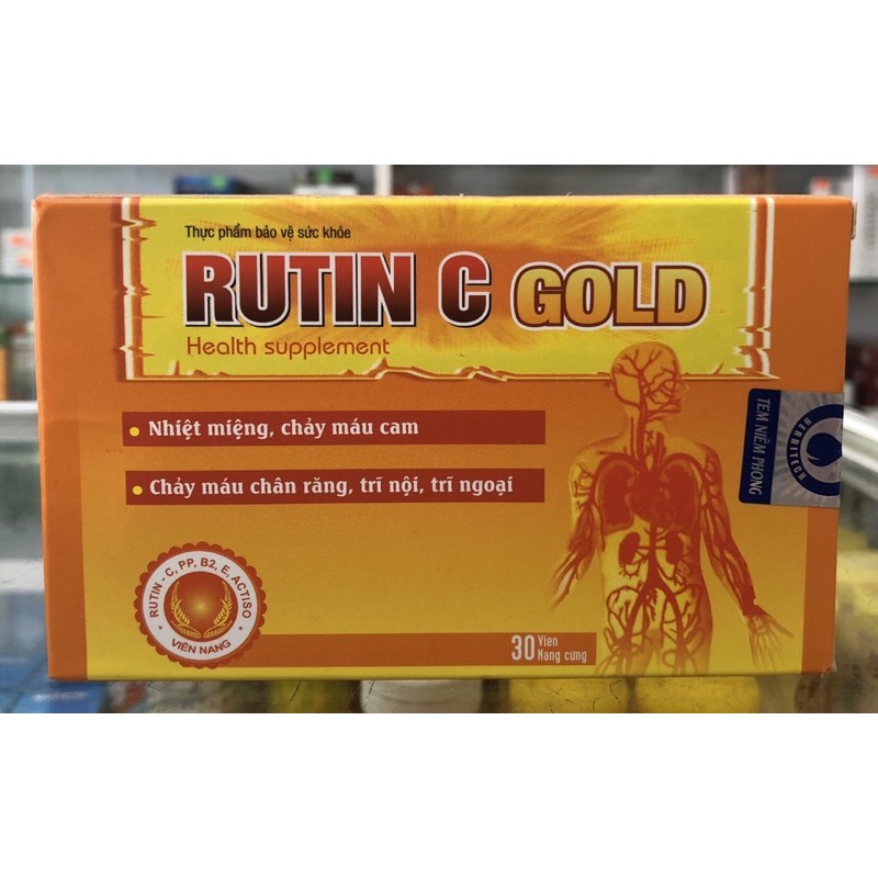 Rutin C Gold - Hỗ trợ khi bị Nhiệt miệng, chảy máu cam, chảy máu chân răng, trĩ nội, trĩ ngoại - 30 viên