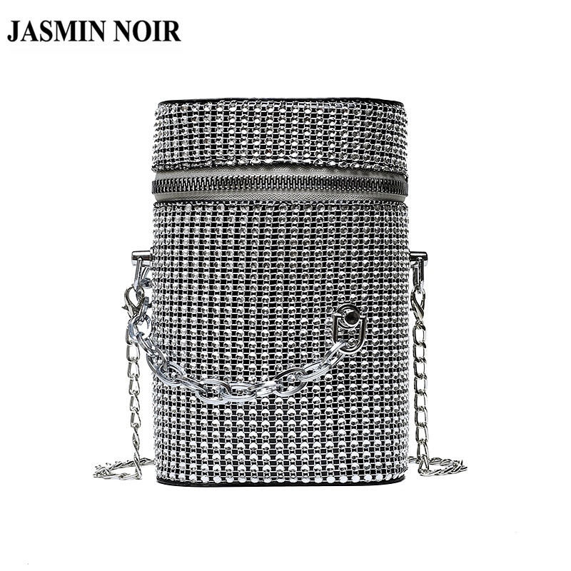 Túi Đeo JASMIN NOIR Chéo Hình Trụ Phối Dây Xích Thời Trang Dành Cho Nữ