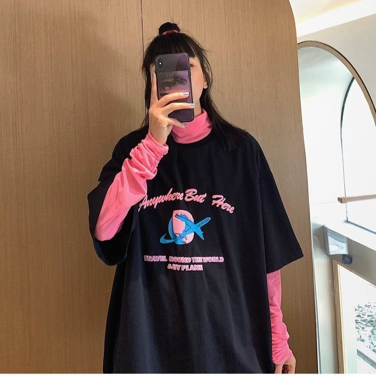 Áo thun tay ngắn in hình máy bay thời trang cá tính