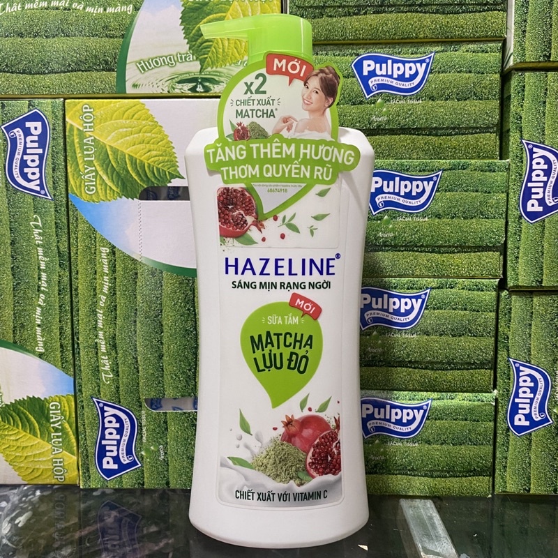 Sữa Tắm Hazeline dưỡng trắng da Matcha Lựu Đỏ 670g (667ml)