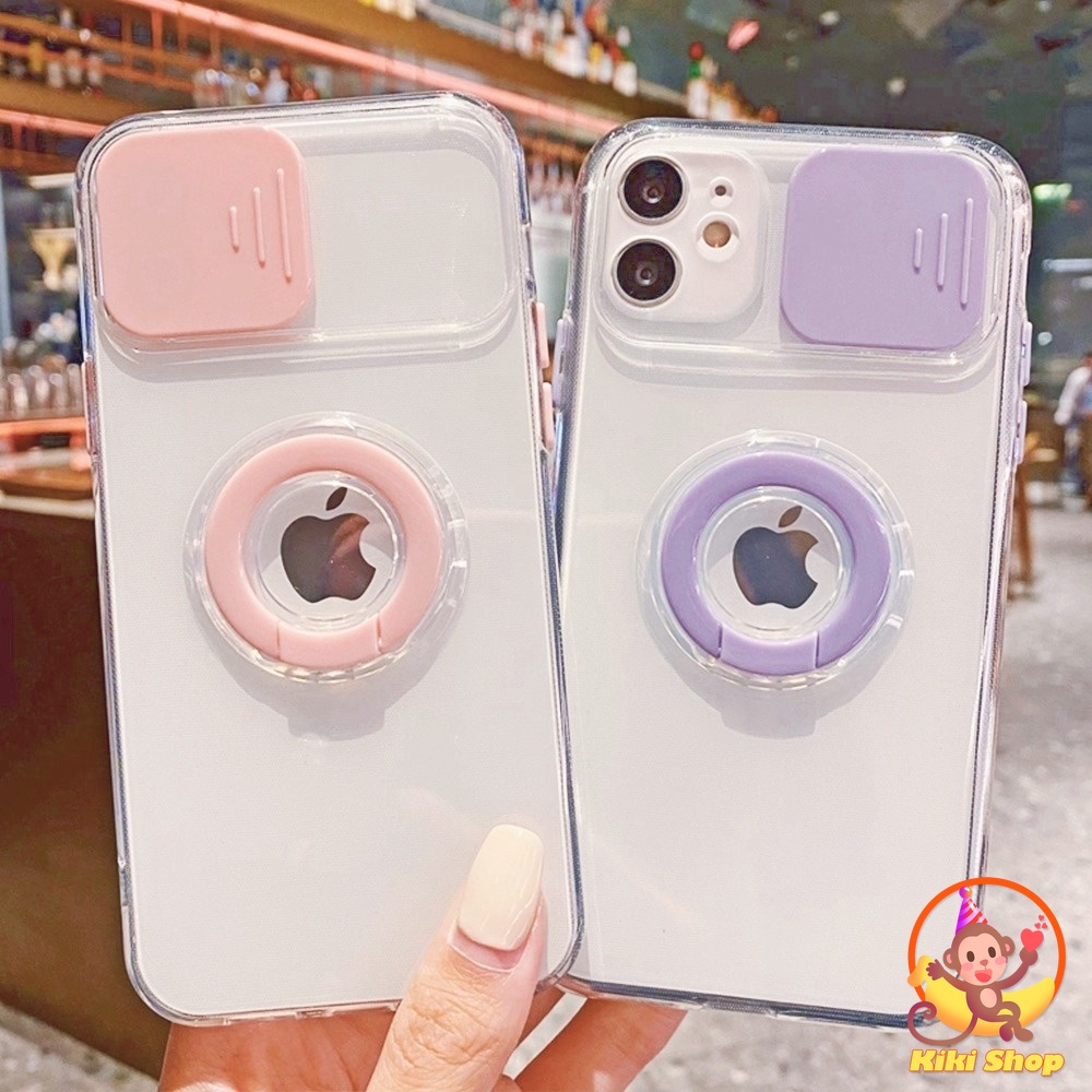 Ốp điện thoại TPU bảo vệ camera kèm móc xỏ ngón cho Iphone 12 11 Pro Max X Xs Max Xr 8 7 Plus