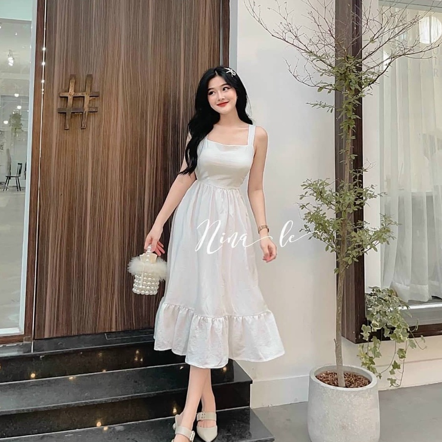 Đầm nữ thắt kiểu sau lưng sang trọn quý phái chất liệu lụa cao cấp