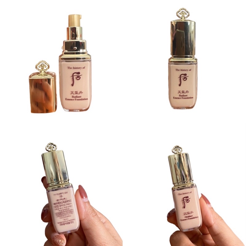 [Mini 8ml] Lọ kem nền che khuyết điểm Whoo tái sinh với thành phần vàng 24k - Whoo Radiant Essence Foundation