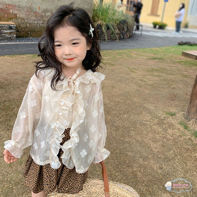Áo Khoác Chống Nắng Thoáng Khí Có Mũ Trùm Xinh Xắn Dành Cho Bé Gái