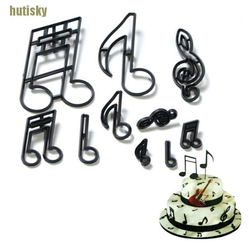 hutisky 10PCS/set Music Notes Cookie Cutter Plastic Sugarcraft Fondant cake Cutter CDH