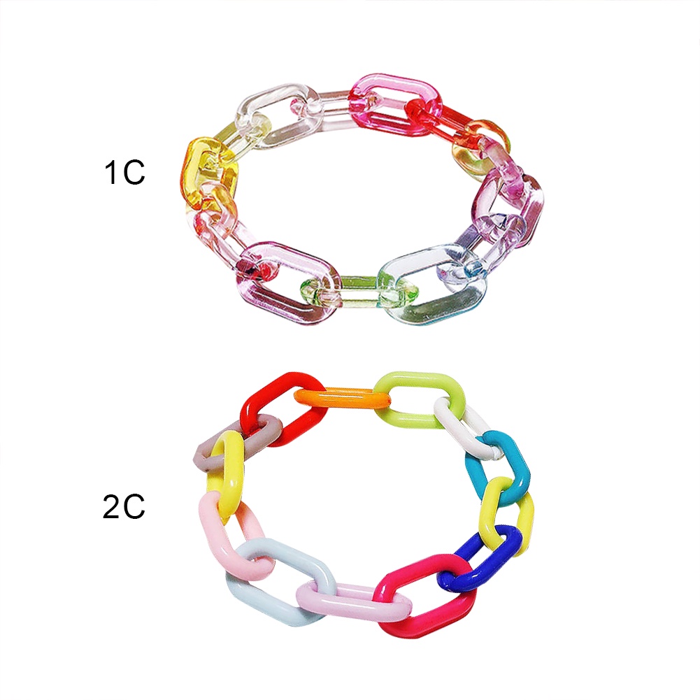Vòng Tay Acrylic Màu Sắc Cầu Vồng Thời Trang Dành Cho Nữ