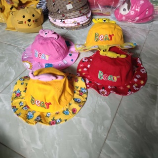 Nón bo vành nhí Bear cho bé gái 0-1 tuổi